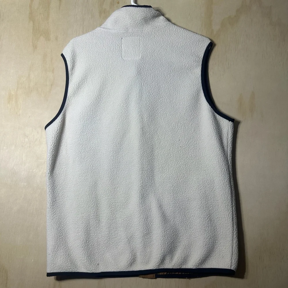 Columbia Vest Men's M Chalk Colorblock Helvetia II Sherpa Fleece Snap Retro - Picture 8 of 10